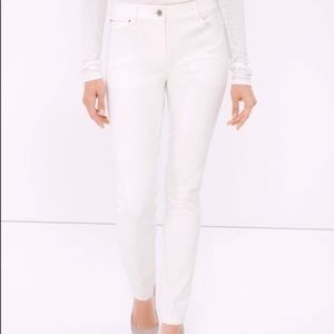 WHBM PONTE KNIT SKINNY PANTS in Ecru | Sz 2L